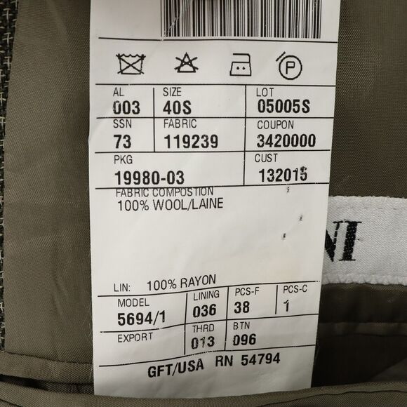 Mani Sport Coat Mens 40S Taupe Brown Wool Mens Jacket 3 Button Saks Fifth Ave - Picture 4 of 16